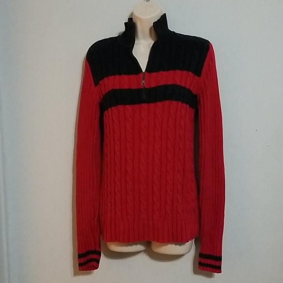 Tommy Hilfiger jeans women's red & black sweater - Picture 4 of 17
